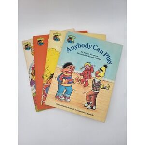 Vintage Lot Of 4 Sesame Street Books Book Club Hardcover